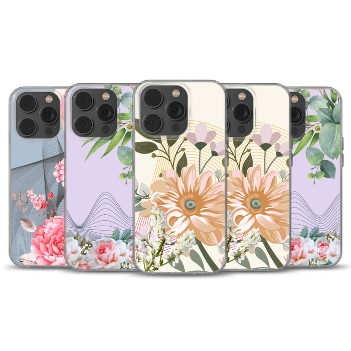 Flower Phone Case Art cover for iPhone 16e, 17 Pro Max, 17 Air, Samsung S25 Edge, A16, Pixel 10, 9A